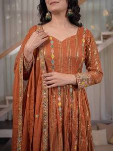 New Women's Heavy Faux Blooming Georgette With 5mm Sequence And Embroidery Work Anarkali Suit In New Fancy Style - Product Image 3