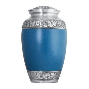 Timeless Blue Towan Brass Cremation Urn Memorial <b>Ash</b> Container Funeral <b>Keepsake</b> Elegant Durable Premium Quality - Product Image 1