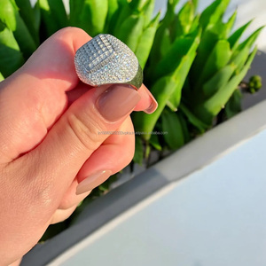 Anillos de Plata de Ley 925 con Baño de Platino y Moissanita, Estilo Hip Hop, Engaste Pavé, Joyería Unisex para Hombre, Regalo de Aniversario - Product Image 5