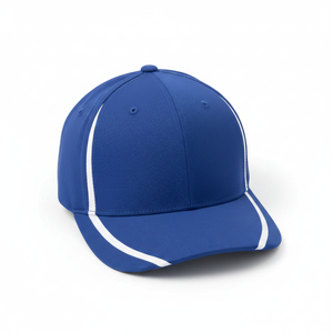 Blue 6-Panel Baseball <b>Cap</b> With White Contrast Stitching Unisex Casual Outdoor Hat Spring Summer Wear - Product Image 1
