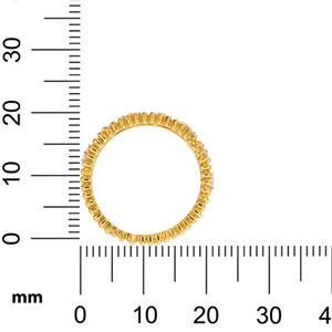 Bague exquise en or jaune 14 carats, ornée d'un éblouissant assortiment de diamants ronds dans un sillage ajouré orné. - Product Image 5