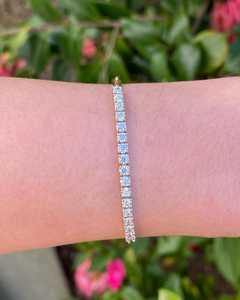Half Tennis Half Link Paperclip Chain 7 Inches 10k 14k 18k <b>Solid</b> <b>Gold</b> Round Cut Lab Grown Diamond Tennis Bracelets Factory Price - Product Image 1