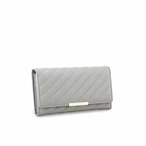 กระเป๋าและเคสเครื่องสำอางแบบกระเป๋าสตางค์ P70749ลำลองสีเทาของผู้หญิง - Product Image 2