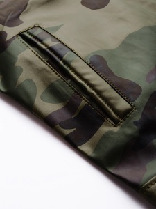 Blouson Bomber en PU camouflage pour homme, style moto, fermeture éclair, col rabattable, coupe classique, vêtement d'automne - Product Image 5