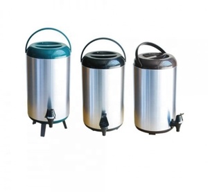 Comercial preservación del calor barril de metal termo barriles de té de acero inoxidable 12L-tambor de cubo de té de burbujas - Product Image 1