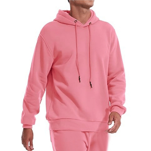 Unisex Treading Design Oversized <b>Plain</b> Solid Breathable Blank Sweatpants and Hoodie Set <b>Tracksuit</b> For Men 100% Cotton - Product Image 3