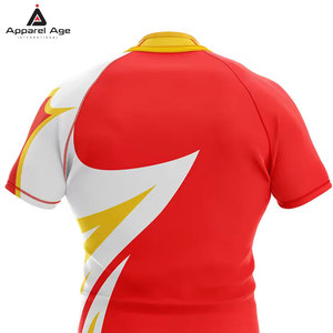 เสื้อรักบี้ขายตรงจากโรงงาน ผลิตตามสั่งสำหรับทีม ระบายอากาศได้ดี เป็นมิตรกับสิ่งแวดล้อม ผลิตจากโพลีเอสเตอร์ 100% ชุดฝึกซ้อมกีฬา - Product Image 5
