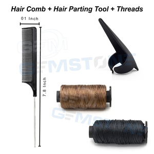 Kit d'outils professionnels pour extensions de cheveux – Pince à micro-perles, aiguille à boucle, crochet de tirage, pinces à cheveux et accessoires – Kit complet - Product Image 4