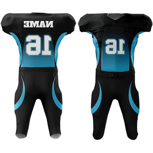 Tenue d'équipe de football américain grande taille, couleur unie, impression numérique, anti-bactérienne, sublimation, ensemble en gros, manches courtes - Product Image 4