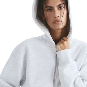 Sweat-shirt à capuche zippé pour femme, coupe décontractée, oversize, manches longues, style streetwear, épaules tombantes, pour le quotidien - Product Image 4