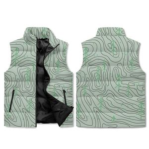 Custom Puffer <b>Vest</b> Black Green Christmas Snow Print Sleeveless Padded Jacket Zip Up <b>Holiday</b> Warm - Product Image 2