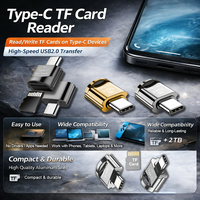 Lecteur de carte MiniSD TF externe à fente unique JAYA JY-920 USB2.0/USB-C Type-C OTG en alliage d'aluminium pour ordinateur portable et téléphone portable