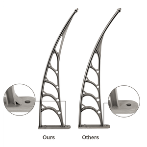 Support HT 200 x 100 gris argenté pour abri de pluie de porte et fenêtre, auvent de toit, application domestique, même code D0102HH0FJU - Product Image 2