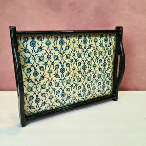 High Quality Solid Wood Serving Tray Handmade and Eco-Friendly Elegant Printed Design for Breakfast Dinner or Table Decor - Product Image 3