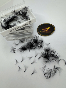 Extensiones de Pestañas Pre-fabricadas Mega Volumen Hechas a Mano 10D-20D Base Estrecha Puntiaguda Negro Mate Pelo Sintético Servicio OEM Personalizable - Product Image 6