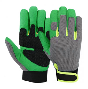 ถุงมือช่างหนังสังเคราะห์เสริมแรงคุณภาพพรีเมียม ป้องกันแรงสั่นสะเทือน ป้องกันมือและแขน สำหรับงานอุตสาหกรรม - Product Image 3