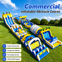 Parcours d'obstacles gonflable commercial, aire de jeux extérieure personnalisée, parc de divertissement de qualité commerciale, PVC de qualité supérieure, taille géante, capacité de 150 personnes pour les événements