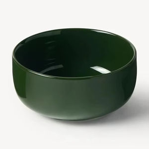ชามเซรามิกสีเขียวมรกตทรงกลมทันสมัย เงางาม ทนทาน ปลอดภัยสำหรับอาหาร เหมาะสำหรับสลัด ของว่าง และซุป - Product Image 1
