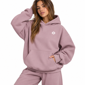 Premium Quality Women’s <b>Oversized</b> Fleece <b>Hoodie</b> Set Winter Casual Pullover Sweatshirt <b>Lounge</b> Wear Custom Logo Hoodies Set Bulk - Product Image 1