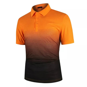Camisas de Golf de Manga Corta para Hombre con Estampado Degradado, 100% Algodón Tejido, Ropa Casual - Product Image 5