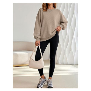 เสื้อสเวตเตอร์โอเวอร์ไซส์สำหรับผู้หญิง เสื้อสเวตเตอร์คอกลมแขนยาวสำหรับผู้หญิง เสื้อสเวตเตอร์ฤดูใบไม้ร่วงฤดูหนาว เสื้อลำลอง สวมใส่สบาย หลวมๆ - Product Image 6