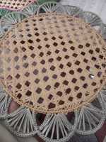 Napperons de table vintage en raphia naturel, tissés à la main, écologiques, diamètre 300 mm, pour décoration rustique de cuisine et salle à manger, export