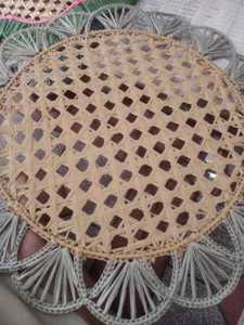 Napperons en raphia naturel tissés à la main en vrac, écologiques, rustiques, pour la décoration de table de cuisine et de salle à manger, collection export - Product Image 2