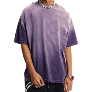 OEM Service Wholesale Cotton Acid Washed T Shirt <b>Shorts</b> Sleeved Breathable Custom Blank Ringers Acid Washed T Shirt For <b>Men</b> - Product Image 1