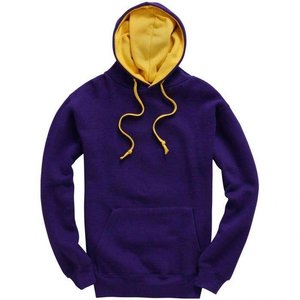 Sweat à capuche d'hiver pour homme, bleu marine, écologique, avec doublure bleu clair, coupe classique, en molleton de coton, décontracté - Product Image 4