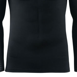 <b>Top</b> Quality Men's <b>Black</b> <b>Long</b> Sleeve O-Neck Slim Fit Quick Dry Knitted Sport T-Shirt Solid Colour Polyester Athletic Wear - Product Image 2
