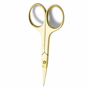 Ciseaux de toilettage en acier inoxydable - Ciseaux à sourcils - Ciseaux de manucure et de beauté courbés de petite taille pour femmes (doré) - Product Image 2