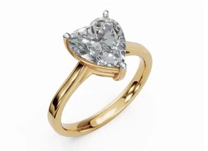 Bague solitaire en diamant cultivé en laboratoire Boudiccas Heart en or jaune, rose et blanc 9kt, 14kt ou 18kt, 0,30 carat, bijoux durables - Product Image 6