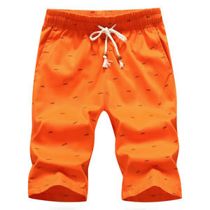 กางเกงขาสั้นชายหาดผ้าฝ้าย 100% สำหรับฤดูร้อน เอวสูง โลโก้ด้านหน้า แห้งเร็ว ระบายอากาศดี สวมใส่สบาย ทรงหลวม ไซส์ใหญ่ - Product Image 5