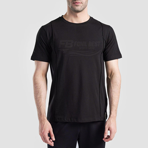 เสื้อยืดออกกำลังกายลำลองสำหรับผู้ชาย ดีไซน์เนอร์ ผลิตจากผ้าฝ้าย 100% แขนสั้น ทรงปกติ แห้งเร็ว ระบายอากาศได้ดี เป็นมิตรกับสิ่งแวดล้อม ผ้าถักแบบสปอร์ต - Product Image 1