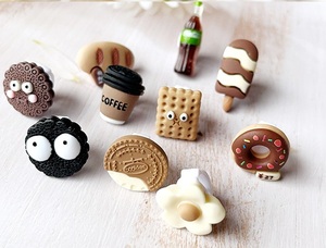 DIY shoelace accessories, decorative <b>clip</b>-<b>on</b> <b>charms</b>, detachable shoe buckles, coffee-color series food-style ornaments, shoelace - Product Image 2
