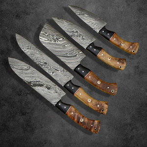 Juego de Cuchillos de Cocina de Acero de Damasco de Lujo con un Elegante Diseño y Agarre Cómodo para Entusiastas de la Cocina - Product Image 5