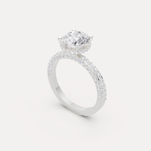 Anillo de halo oculto con diamante cultivado en laboratorio de 14k de la mejor calidad para compromiso, propuesta de matrimonio, aniversario, regalo nupcial disponible para la venta - Product Image 2