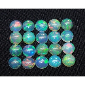 8x8mm Vòng phẳng trở lại Top chất lượng cao cấp tự nhiên ethiopian Trắng Opal lỏng mịn Cabochon đá quý để làm đồ trang sức - Product Image 5