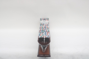 Maqueta de Buque Portacontenedores de Madera Hecha a Mano - Réplica a Escala de Buque de Carga Comercial, Decoración de Escritorio, APL - Product Image 1