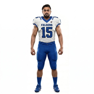 Camiseta de Fútbol Americano Personalizada Sublimada de los White Falcons, de Secado Rápido, Tejido de Malla Tricot, Ajuste Atlético, para el Día del Partido - Product Image 1
