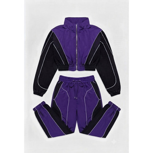 Ensemble coupe-vent imperméable personnalisé en gros, à capuche, épais, pour homme, deux pièces, style athlétique streetwear, grandes tailles, 100 % coton - Product Image 2