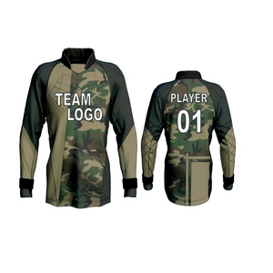 Jersey de Paintball Personalizado de Calidad Profesional, Transpirable, que Absorbe la Humedad, Cuello en V, Tela Elástica Verde, Talla Adulto, con Logotipo Impreso - Product Image 1