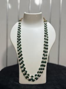 Women's Double Strand Freshwater Natural Pearl Set Trendy Beaded Style Everyday Wear Party White Oval Pearls Gift - Product Image 1