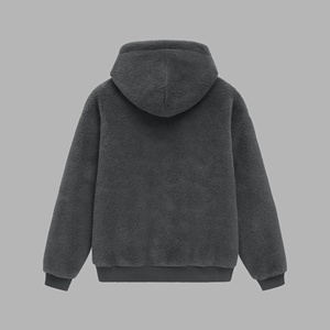 Sudadera de Forro Polar Sherpa para Mujer, Personalizada OEM/ODM, con Media Cremallera, Manga Larga, Negra, para Invierno, con Bolsillo, Venta al Por Mayor - Product Image 3