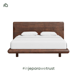 Lit en bois moderne de qualité professionnelle en acajou et cadre de lit king size pour mobilier de chambre d'hôtel de villégiature - Upin - Product Image 1