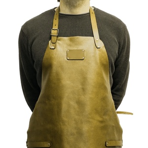 <b>Apron</b> Oil Wax Canvas With Leather <b>Apron</b> Gardening <b>Aprons</b> Tool Barbecue Barber Carpenter Painter Repairman's Clothes - Product Image 3