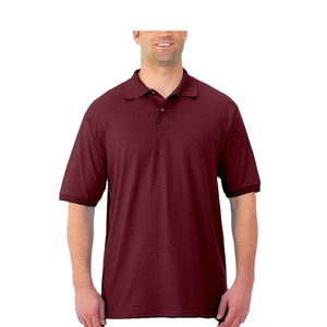 Polo en tricot à manches courtes pour homme, couleur unie, coupe classique, style décontracté, bordeaux - Product Image 5