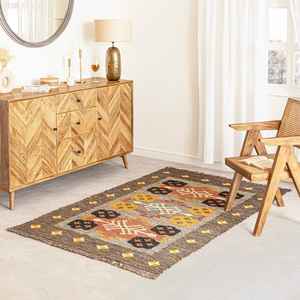 Alfombras Kilim de Yute y Lana Tejidas a Mano, Suaves y Duraderas, para Sala de Estar, Dormitorio y Estudio - Product Image 1