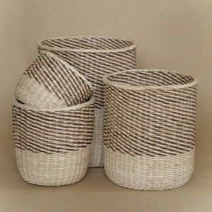 Decorative Wicker Waste <b>Bin</b> Set Of 2 Perfect For Bedroom Office And Home Organization Purpose Handcrafted From India - Product Image 5