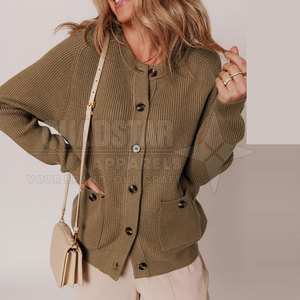 Cárdigans Casuales de Punto para Mujer, Etiqueta Privada, Invierno, Color Sólido, Ligeros y Resistentes, Colores y Logotipo Personalizables - Product Image 6